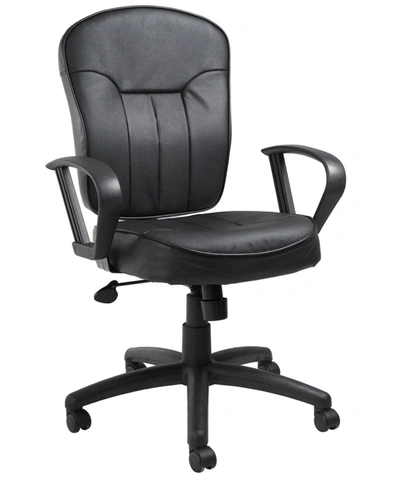 Boss Office Products Multi-function Fabric Task Chair W/ Adjustable Arms In Black