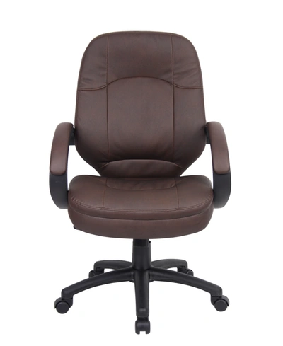 Boss Office Products Leatherplus Executive Chair In Brown