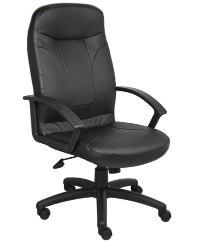 Boss Office Products High Back Leatherplus Chair In Black