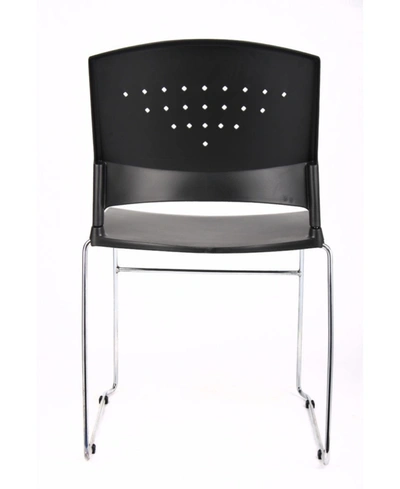 Boss Office Products Stack Chair With Chrome Frame In Black