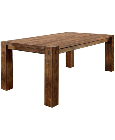 Furniture Of America Yukaiah Solid Wood Dining Table In Brown