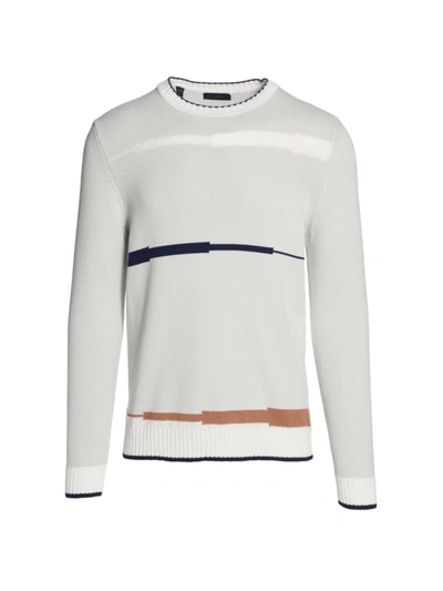 Saks Fifth Avenue Collection Abstract Tri-stripe Sweater In Coconut Milk