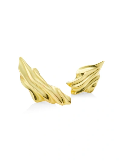 En Studio Women's Fold & Ripple 18k Gold Stud Earrings In Yellow Gold