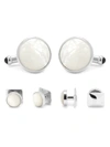 CUFFLINKS, INC MEN'S 3-PIECE OX AND BULL TRADING CO. MIXED MOTHER OF PEARL STUD SET,400014882828