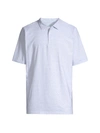 B Draddy Vin Micro Striped Polo Shirt In Indigo Heather