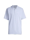 B Draddy Vin Micro Stripe Pocket Polo Shirt In Indigo Heather