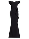 CHIARA BONI LA PETITE ROBE WOMEN'S OFF-THE-SHOULDER SWEETHEART RUFFLED GOWN,400014067852