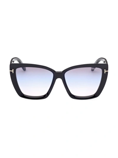 Tom Ford Women's Scarlet 57mm Square Sunglasses In Shiny Black