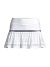 L'etoile Sport Grosgrain-trimmed Pointelle-knit Tennis Skirt In White