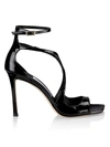 Jimmy Choo Azia95 Sandals With Squared Open Toe And Ankle Strap In Black