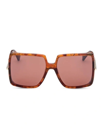 Max Mara 58mm Square Sunglasses In Havana