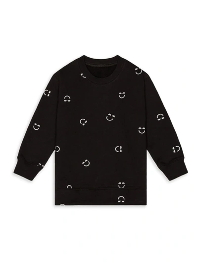 Miles And Milan Baby's & Little Kid's Smile All Over Fleece Sweatshirt In Black