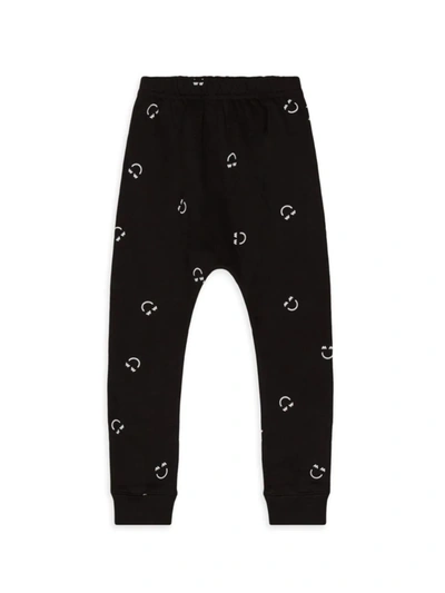 Miles And Milan Baby's & Little Kid's Smile All Over Jogger Pants In Black