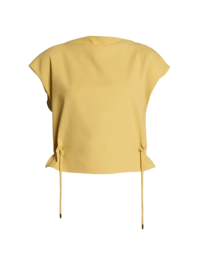 Agnona Coulisse Drawstring Sides Top In Hay