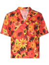 Lhd Escadaria Floral-print Shirt In Orange