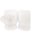 Apparis Ariel Lightweight Faux Fur Fingerless Gloves In Weiss