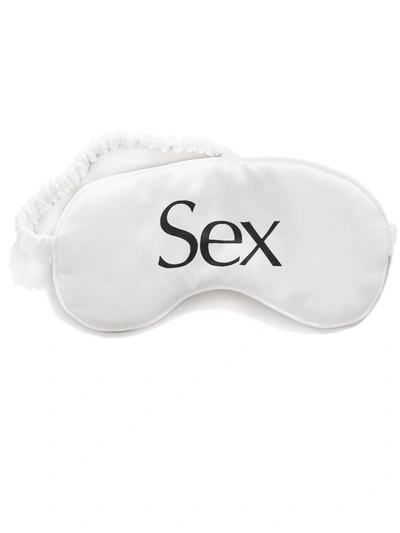 Christopher Kane Slogan-print Silk Eye Mask In White