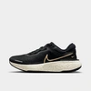 Nike Women's Zoomx Invincible Run Flyknit Road Running Shoes In Black/sail/metallic Gold