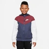 Nike Kids'  Boys' Sportswear Windrunner Jacket In Thunder Blue/dark Beetroot/white/white
