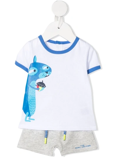 Marc Jacobs Kids' Squirrel Print Tracksuit Set In White