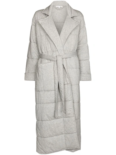 Skin Sonya Quilted Dressing Gown Set In Grey