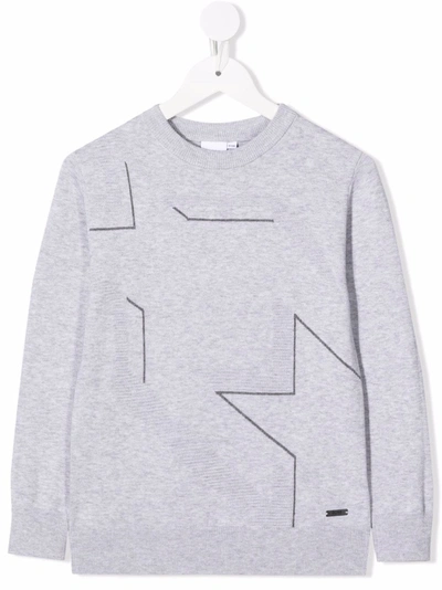 Bosswear Kids' Star-print Fleece Sweatshirt In Grey