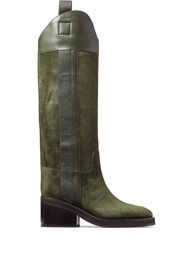Jimmy Choo Tonya 70mm Boots In Green
