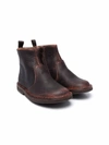 Pèpè Grained Leather Ankle Boots In Brown