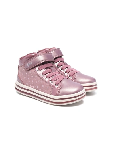 Geox Kids' J Pawnee Lace-up Trainers In Pink