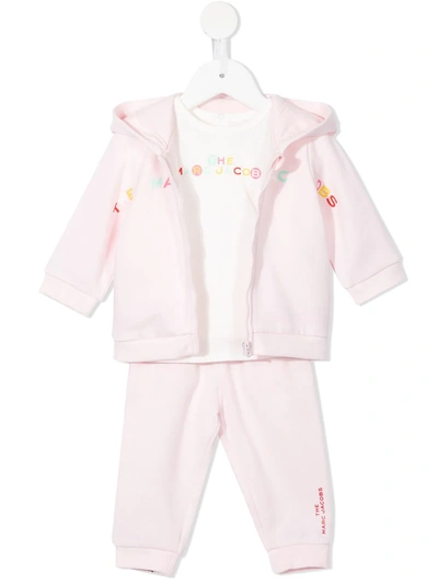The Marc Jacobs Babies' Logo-print Cotton Tracksuit Set In Pink