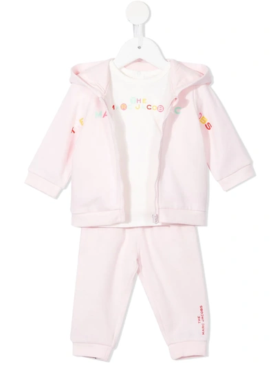 Marc Jacobs Babies' Logo-print Cotton Tracksuit Set In Pink