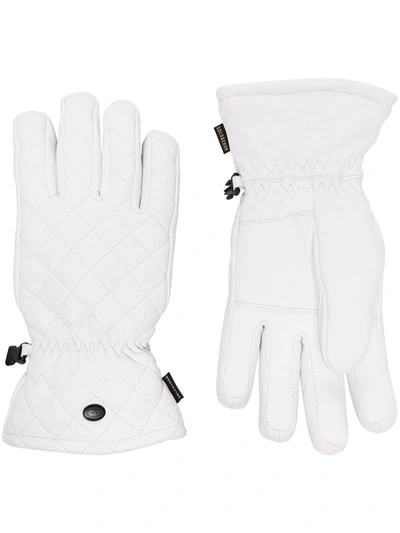 Goldbergh Nishi Quilted Leather Ski Gloves In White