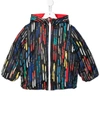 Paul Smith Junior All Over Print Nylon Puffer Jacket In Multicolour