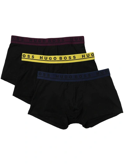Hugo Boss Pack Of 3 Logo-waistband Boxers In Black