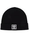 VERSACE RIBBED KNIT WOOL BEANIE