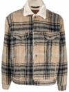 Levi's Check-print Denim Jacket In Neutrals