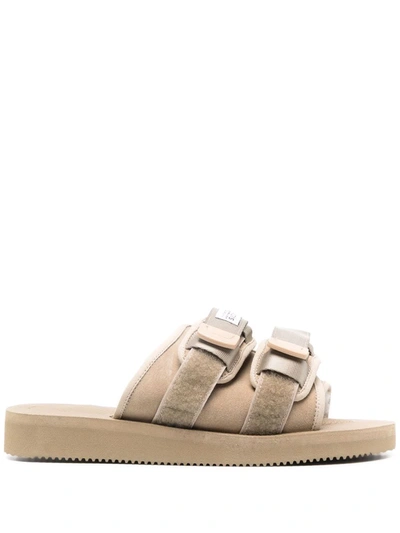 Suicoke Moto-mab Buckled Slides In Neutrals