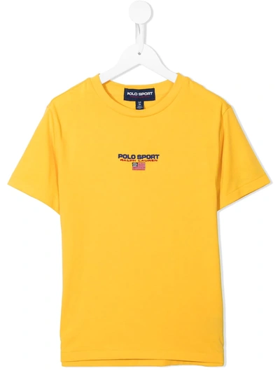 Ralph Lauren Kids' Logo-print T-shirt In Yellow