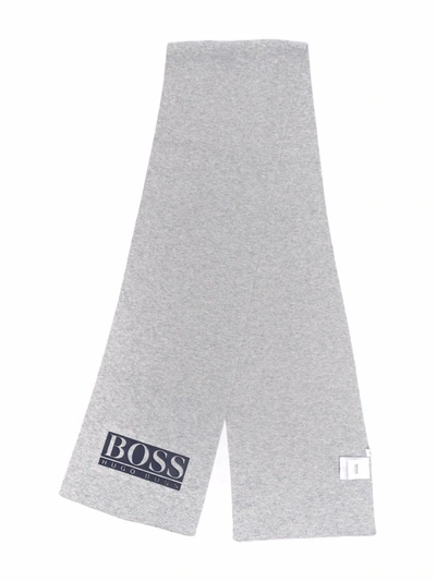 Bosswear Kids' Logo-printed Scarf In Grey