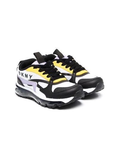 Dkny Teen Panelled Low-top Trainers In Black