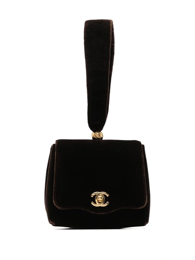 Pre-owned Chanel 1995 Mini Cc Turn-lock Flap Handbag In Brown