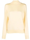 Peserico High-neck Wool Jumper In Yellow