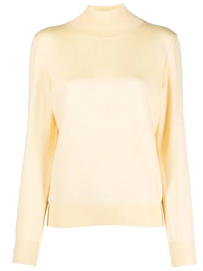 Peserico High-neck Wool Jumper In Yellow