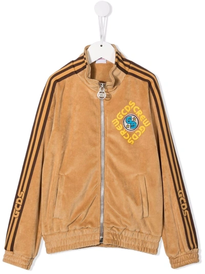 Gcds Kids' Logo Print Jacket In Neutrals