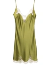 Gilda & Pearl Lace-embroidered Golden Hour Slip Dress In Green