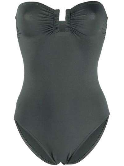 Eres Cassiopee One Piece Strapless Swimsuit In Verde