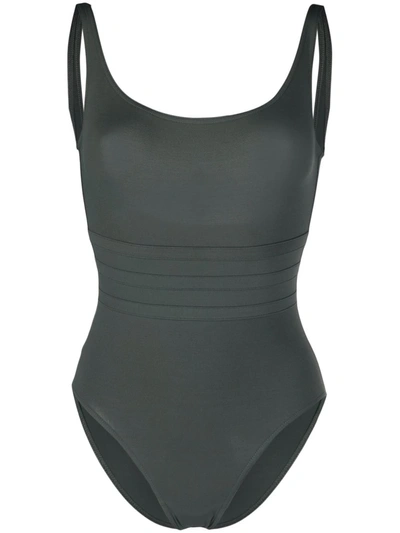 Eres Asia Scoop-neck One-piece Swimsuit With Waistband Detail In Sauge