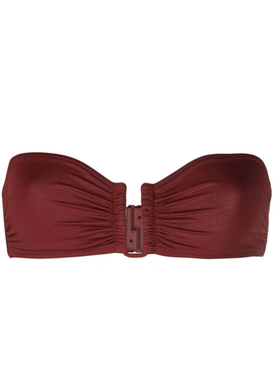 Eres Show Bandeau Bikini Top In Burgundy