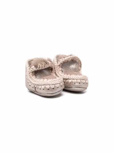 Mou Babies' Eskimo Metallic-effect Boots In Grey