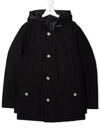 WOOLRICH TEEN HOODED BUTTON-UP PADDED COAT